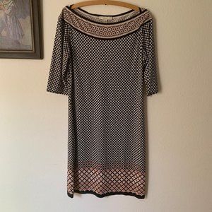 Soft poly dress with boat neck